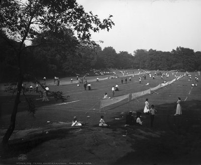 The Tennis Courts, Central Park, New York, c.1904 by Detroit Publishing Co.